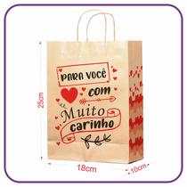 Sacola Kraft para Presente - 10 Unidades -PP (18x10x25) (MC) - Dalpack Embalagens