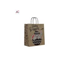 Sacola Kraft para Presente - Estampa Pascoa - Kit 10 Unidades 39 x 32 x 19