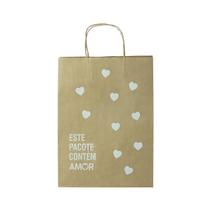 Sacola Kraft Personalizada De Coração Delivery 23,5x10x31,5cm 100 Un.