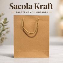 Sacola Kraft Reforçada Pacote com 12 Unidades Vários Tamanhos Disponíveis Sacola Kraft Reforçada Pacote com 12 Unidades Vários Tamanhos Disponíveis