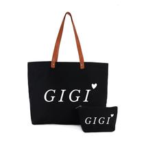 Sacola Lamyba Gigi para vovó com bolsa de maquiagem, preta