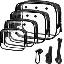 Sacola LETGO Bogg Clear Black com 4 ganchos de inserção, 4 pacotes Sacola LETGO Bogg Clear Black com 4 ganchos de inserção, 4 pacotes