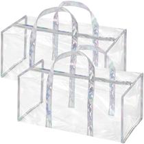 Sacola Lyellfe, pacote com 2 unidades, PVC transparente, 42x18x17cm, zíper
