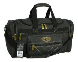 Sacola Mala Média Em Lona Algodão 50 Litros 7012 Cor Preto Resistente Lateral Academia Esporte Viajar KVN