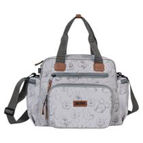 Sacola Maternidade Premium Decorada Mickey Cinza com Trocador BabyGo
