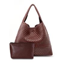 Sacola MELOLILA de couro trançado grande para mulheres com bolsa
