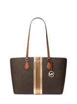 Sacola Michael Kors Sheila com logotipo de assinatura grande marrom