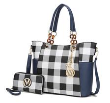 Sacola MKF Collection Mariely Vegan Leather azul marinho