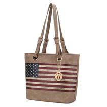 Sacola MKF Collection Vera Vegan Leather Patriotic Flag