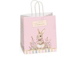 Sacola Pap Pascoa Rosa C/Coelho Feliz Pascoa 27,5X22X16