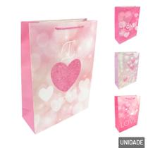 Sacola Papel 41,5x30cm Coração Frase Love - Tudo em Caixa Sacola Papel 41,5x30cm Coração Frase Love - Tudo em Caixa