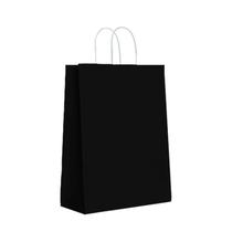 Sacola Papel Alça Vazada Presente Compras 25x33cm Preta - Inter.P Sacola Papel Alça Vazada Presente Compras 25x33cm Preta - Inter.P