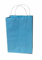 Sacola Papel Kraft Azul 18x25x8 cm Alça Torcida 100 unid. Sacola Papel Kraft Azul 18x25x8 cm Alça Torcida 100 unid.