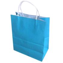 Sacola Papel Kraft Azul Bebê Tamanho 14cm X 08cm X 16cm 10 Un