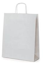 Sacola Papel Kraft Branco 18x30x10 cm Alça Torcida 10 unid.