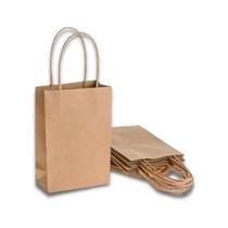 Sacola Papel Kraft com Alça Torcida 24x15x32cm. Caixa com 50 Unidades