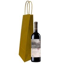 Sacola Papel Kraft Garrafa Vinho Cachaça - 10 Unidades - 36 A x 12 L x 8,5 lateral