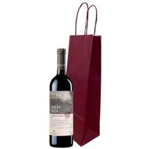 Sacola Papel Kraft Garrafa Vinho Cachaça - 50 Unidades - 36 A x 12 L x 8,5 lateral - Zagarollo