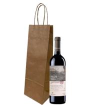 Sacola Papel Kraft Garrafa Vinho Cachaça - 50 Unidades - 36 A x 12 L x 8,5 lateral - Zagarollo