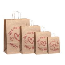 Sacola Papel Kraft Kit com PP P M G 10 de Cada Desenho Coração Vermelho Sacola Papel Kraft Kit com PP P M G 10 de Cada Desenho Coração Vermelho