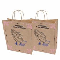 Sacola Papel Kraft Tema Evangelico 22X14X34 100 UN