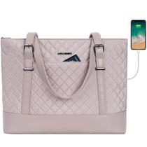 Sacola para laptop KROSER, porta USB de 15,6 polegadas, impermeável, cinza, rosa Sacola para laptop KROSER, porta USB de 15,6 polegadas, impermeável, cinza, rosa