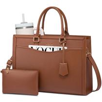 Sacola para laptop LOVEVOOK Leather Office Work 15,6" marrom
