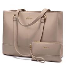 Sacola para laptop LOVEVOOK para mulheres em couro impermeável de 15,6"