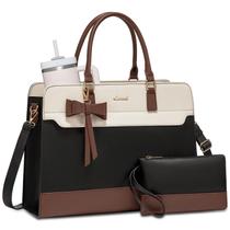Sacola para laptop LOVEVOOK para mulheres em couro impermeável Sacola para laptop LOVEVOOK para mulheres em couro impermeável