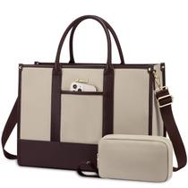 Sacola para laptop LOVEVOOK para mulheres, maleta de trabalho de 15,6", damasco