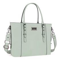 Sacola para laptop MOSISO de couro PU para mulheres de 17 a 17,3 polegadas verde