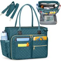 Sacola para laptop RAINSMORE Teacher de 15,6 polegadas para mulheres azul-petróleo