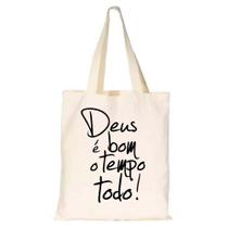 Sacola Para Notebook Frase Deus é Bom o Tempo Todo Alça Fixa Ecobag Bolsa Para Faculdade Escola