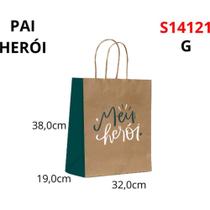 Sacola para Presente Decorada Meu Herói G 32X38X19CM Pacote com 10 Unidades