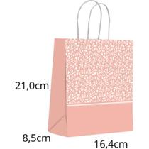 Sacola para Presente Decorada Nude Rosas PQ 16,4X21X8,5CM PCT.C/10