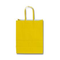 Sacola para presente kraft amarela 17,5x8,5x21,5 c/ 50 un.
