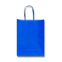 Sacola para presente kraft azul 17,5x8,0x21,5 c/ 10 un.