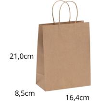 Sacola para Presente KRAFT M 21X17,5X8,5CM Pacote com 10