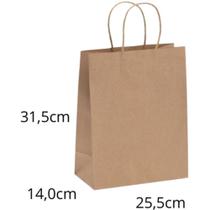 Sacola para Presente KRAFT M2 25,5X14X31,5CM - Pacote com 10 Unidades