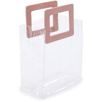 Sacola para Presente Lisa PVC TRANSPARENTE/ROSA 16,4X14,2X7,3CM Pacote C/ 10 Sacola para Presente Lisa PVC TRANSPARENTE/ROSA 16,4X14,2X7,3CM Pacote C/ 10