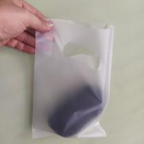 Sacola Plástica Alta Densidade Boca Vazada - Transparente Fosca - 1 Kg - Material Virgem - Tratada Para Silk