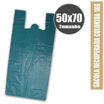 Sacola Plástica Colorida cor verde pct 1KG todos tamanhos