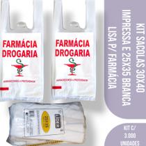 Sacola Plástica Impressa 30x40 Para Farmácia - Sacola Plástica Para Farmácia