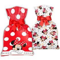 Sacola Plástica Lembrancinha Minnie Mouse Vermelha - 12 unidades