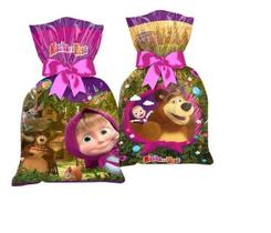 SACOLA PLASTICA MASHA E O URSO CLASSICA 12 un.