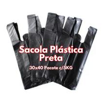 Sacola Plástica Preta - 30x40 Pacote 5KG