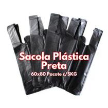 Sacola Plástica Preta - 60x80 Pacote 5KG Sacola Plástica Preta - 60x80 Pacote 5KG