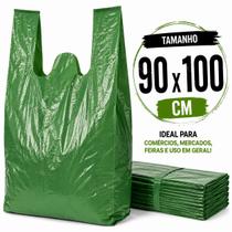 Sacola plastica reciclada 3 kg reforçada resistente forte tamanho:90x100 verde Sacola plastica reciclada 3 kg reforçada resistente forte tamanho:90x100 verde