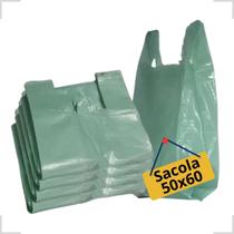 Sacola Plástica Reciclada Reforçada 50x60 1kg Verde - SACOLAS POR KG.