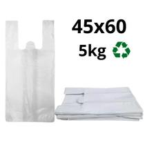 Sacola Plástica Reciclada Reforçada Branca 45x60 Com 5Kg